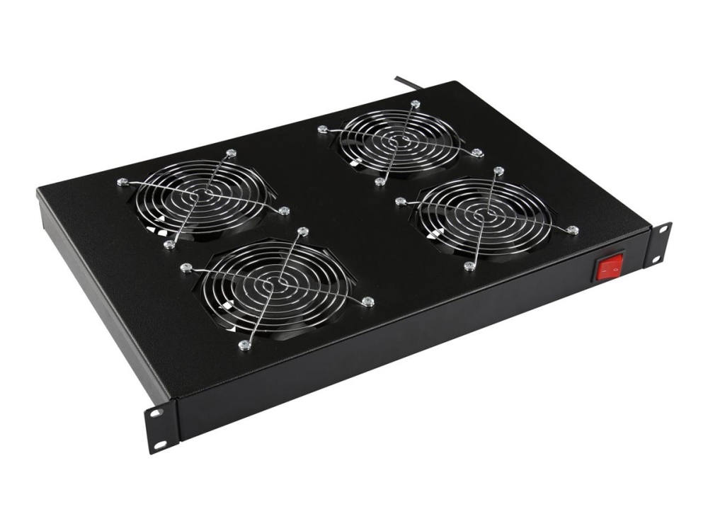 Lanview By Logon - Blæsermodul - 4 Blæsere, Analog Termostat - Med Analog Termostat - Stativmonterbar - Sort - 1U - 19"
