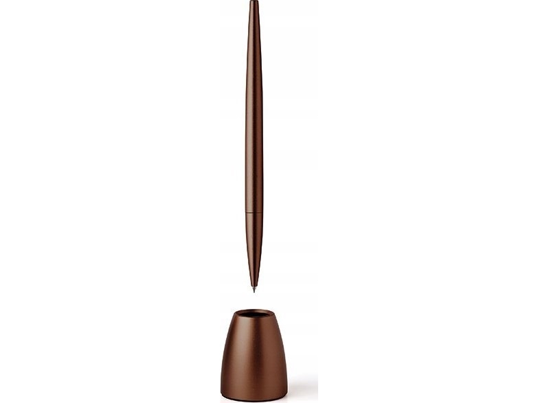 Lexon Lexon Scribalu Ballpoint Pen With Base Brown/Bronze Ls64bz