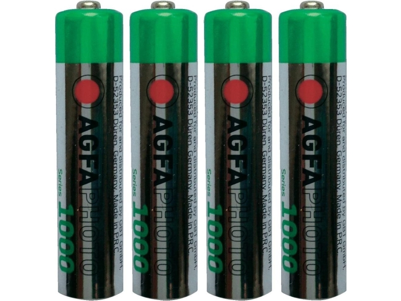 Agfaphoto - Batteri 4 X Aaa - Nimh - (Genopladeligt) - 1000 Mah