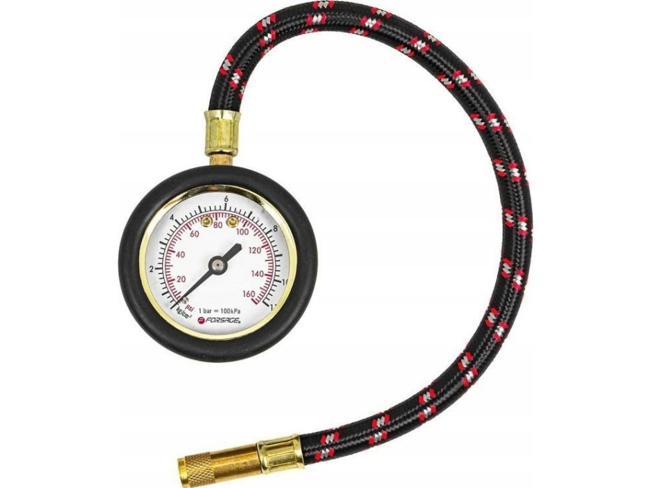 Forsage Dæktryksmåler med fleksibel slange (0-11 Bar)