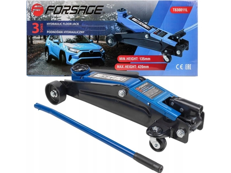 Forsage hydraulisk verkstadslift 3 t (h min 135 mm, h max 420 mm) | Bilvård & Biltillbehör - Garage utrustning - Lyftverktyg | GameStuff