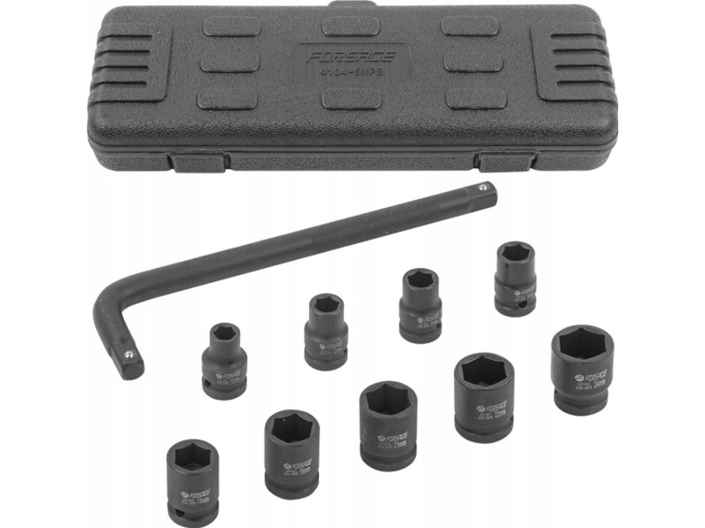 Forsage Værktøjssæt 1/2" Slag-/Topnøglesæt 10 Dele (10-24 Mm)