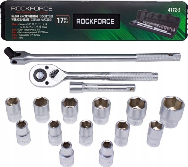 Rockforce Zubehör-Set 1/2 Knarre Mit Nüssen, 1 7-Tlg. Premium