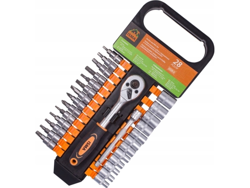 Isma Werkzeug-Set 1/4 Bits Nüsse 28-Teilig