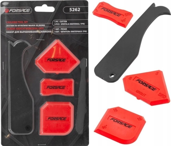 Forsage zestav spatel til fjernelse af overskydende silikone/fugemasse