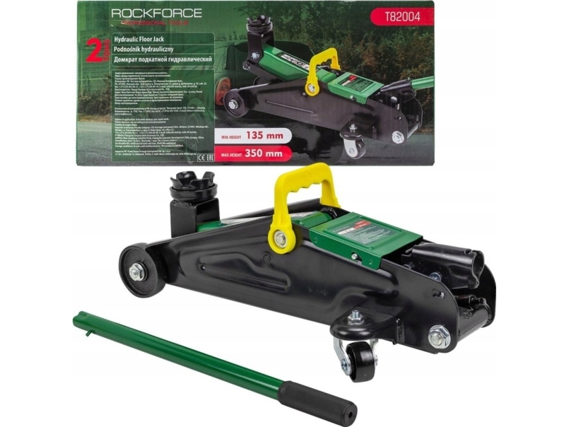 Rockforce hydraulisk værkstedsdonkraft 2 t zaba (h min 135 mm, h max 350 mm)