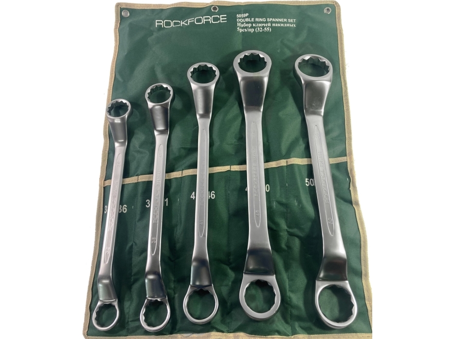 Rockforce Ringschlüssel Gebogen, Set 5-Tlg. 32–55 Mm Crv