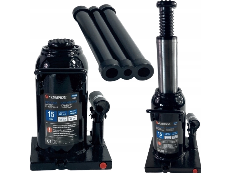 Forsage hydraulisk donkraft 15t med ventil (h min 225mm, h max 425mm)