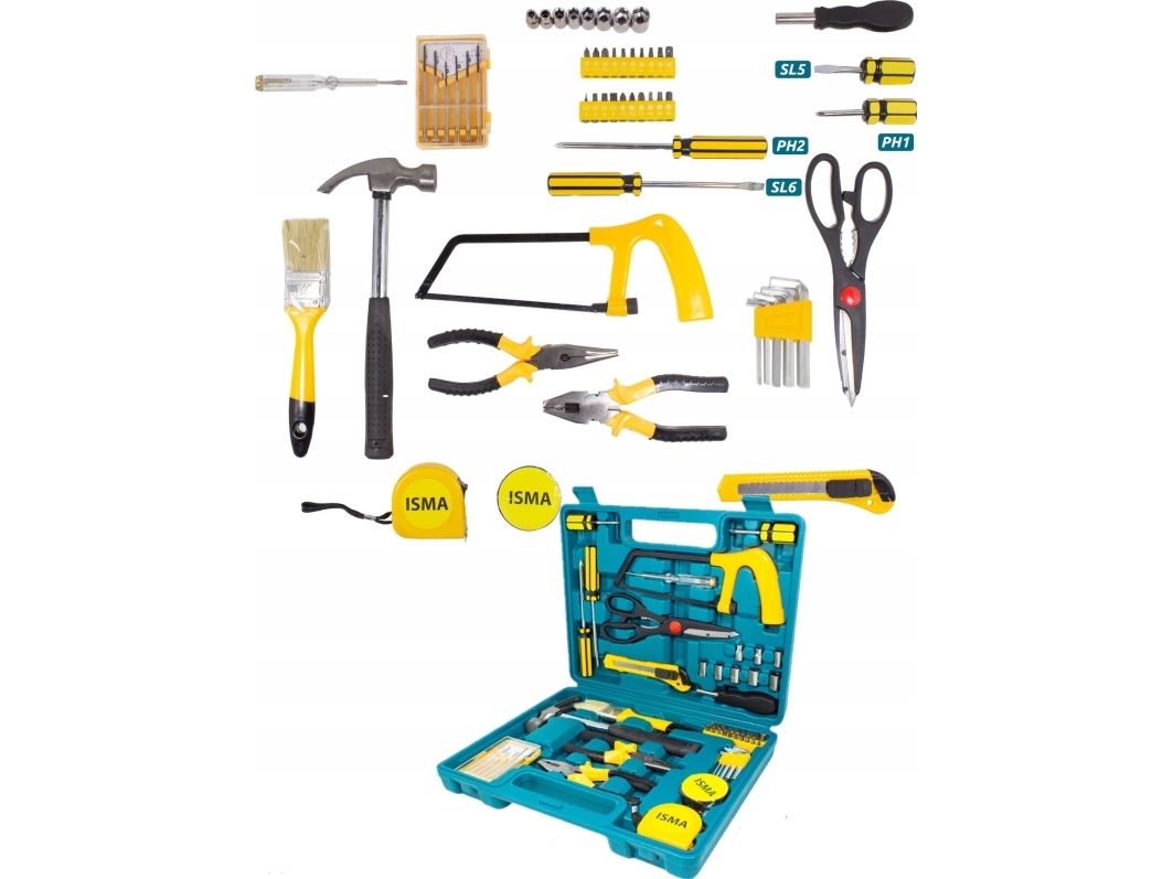 Isma værktøjssæt nøgler 54 dele i kuffert 5EL