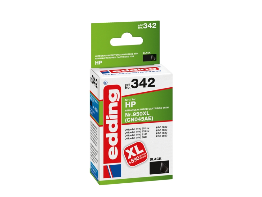 Bläckpatroner Kompatibla Edding EDD-342 ersätter HP 950, 950XL Black | Kontorsmaskiner - POS (Point of sale) - Tillbehör | GameStuff