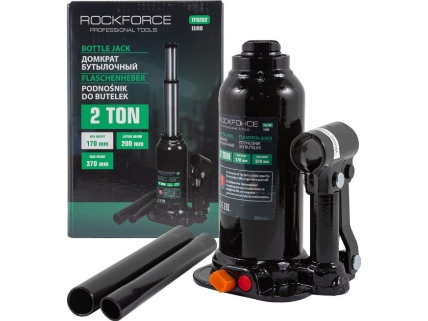 Rockforce Hydraulisk Donkraft 2T, 2-Trins Med Ventil