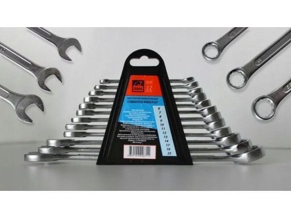 Isma Schraubenschlüssel Flach-/Offen Satz 12-Tlg. (6,7,8,9, 10,11,12,13,14,17,19,22Mm)