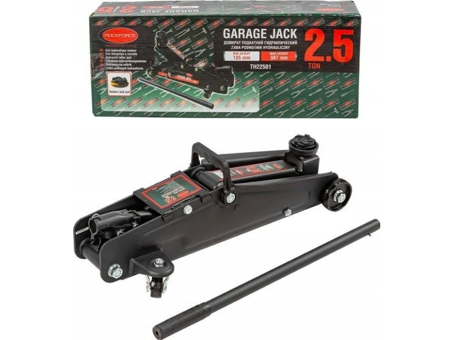 Rockforce hydraulisk bärgare/däckhiss billyft ZABA 2,5 t (h min 135 mm, h max 387 mm) | Bilvård & Biltillbehör - Garage utrustning - Lyftverktyg | GameStuff