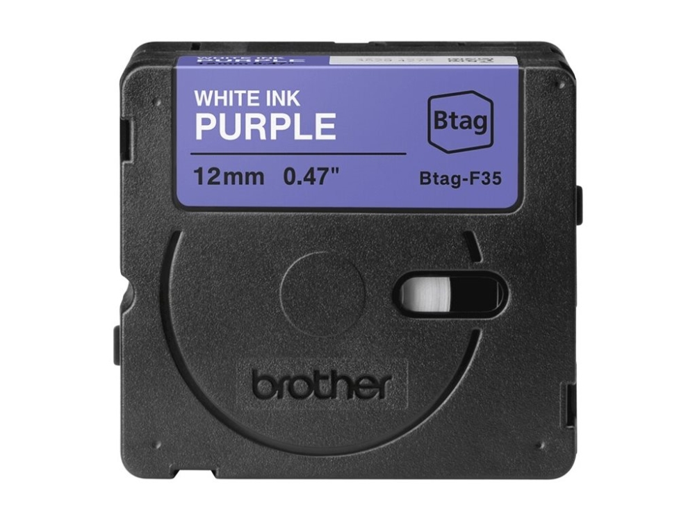 Brother Btag-F35 12Mm White On Purple Tape