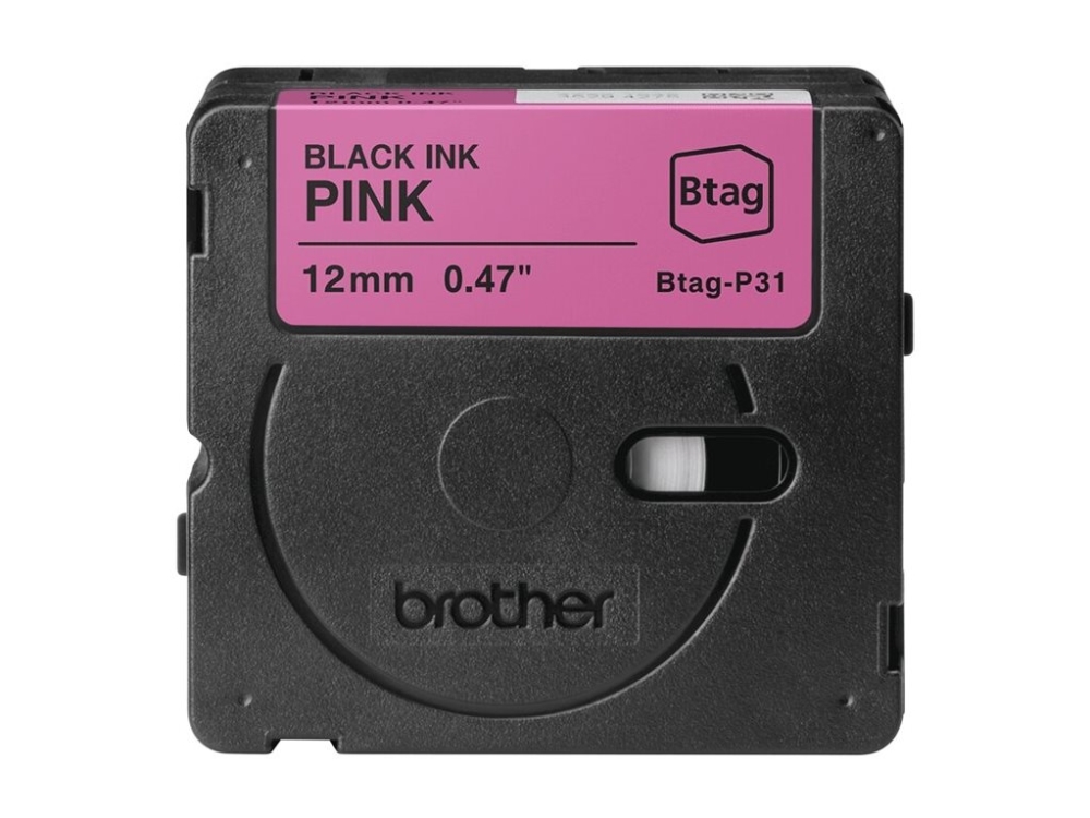 Brother Btag-P31 12Mm Black On Pink Tape