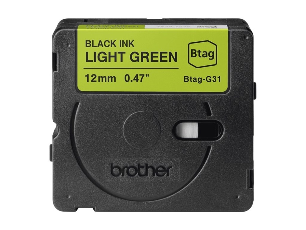 Brother Btag-G31 12Mm Black On Light Green Tape
