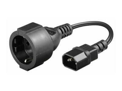 MicroConnect PowerCord - Strømkabel - IEC 60320 C14 til power CEE 7/7 (hun) - AC 250 V - 23 cm - sort