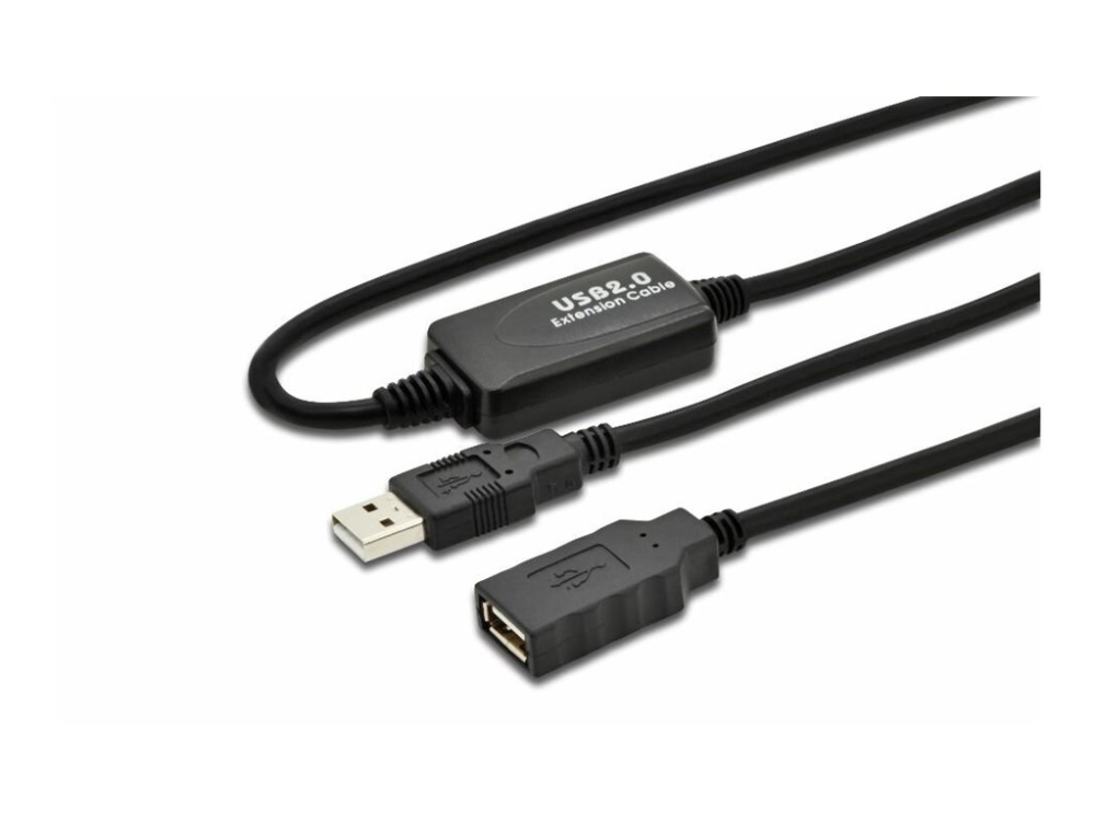 Microconnect 10M Usb 2.0, 10 M, Usb A, Usb A, Usb 2.0, Männlich/Weiblich, Schwarz