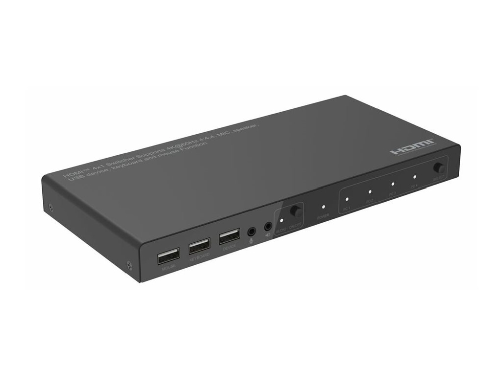Microconnect - Kvm/Video/Audiokontakt - 4 X Kvm / Video / Lyd - 1 Lokalbruger - Desktop