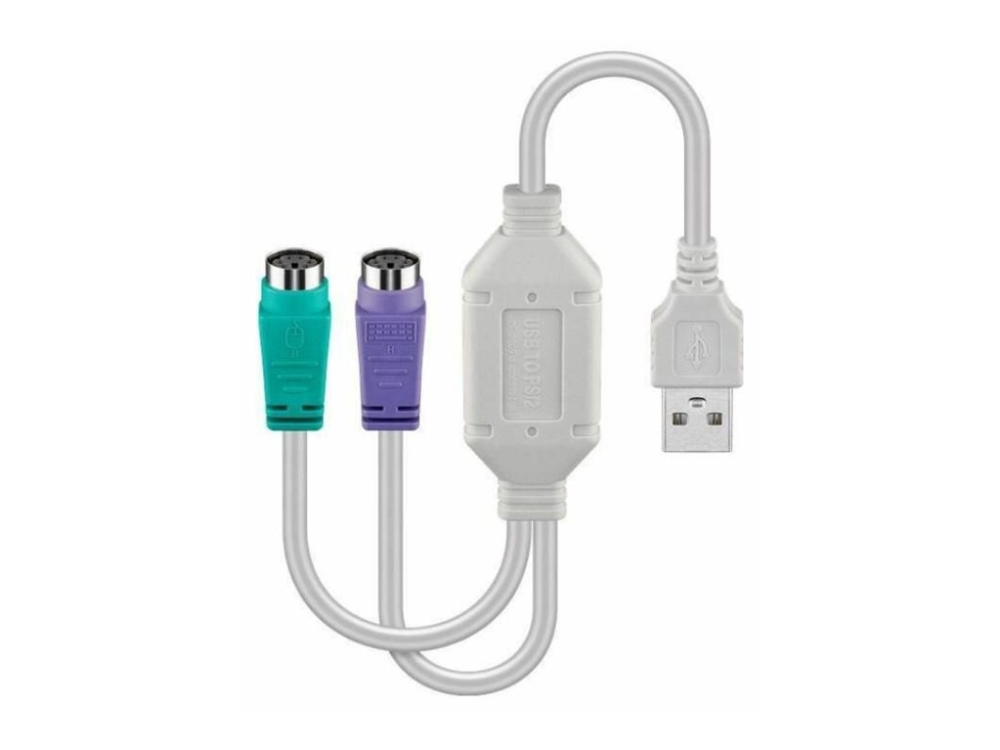Microconnect Adapter För Tangentbord/mus Ps/2 Hona Till Usb Hane 30 Cm Vit