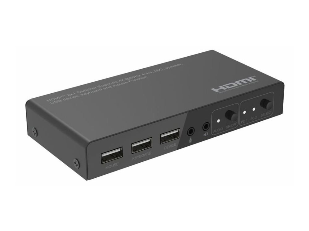 Microconnect - Kvm/Video/Audiokontakt - 2 X Kvm / Video / Lyd - 1 Lokalbruger - Desktop