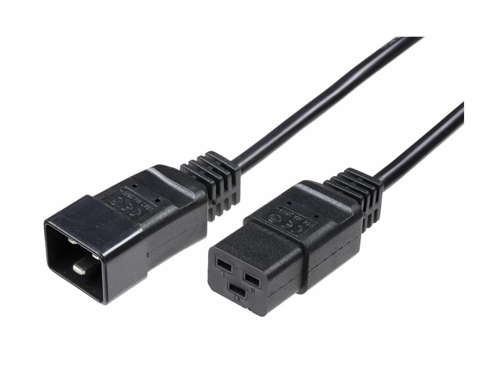 Microconnect - Strømkabel - Iec 60320 C19 Til Iec 60320 C20 - 16 A - 3 M - Sort