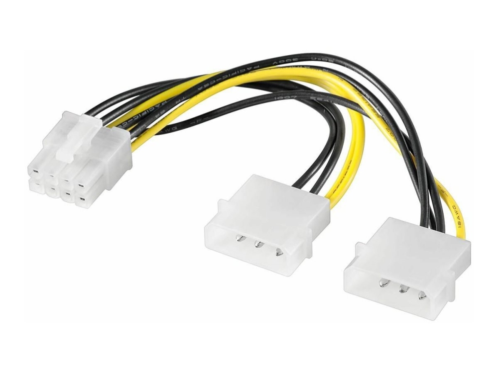 Microconnect Pi02015, Pci-E (8-Pin), 2 X Molex (3-Pin), 0,15 M, Stecker, Stecker, Gerade