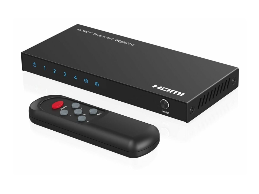Microconnect Mc-Hdmiswitch0401-4K, Usb Typ-C, Metall, Schwarz, 60 Hz, 3840 X 2160, 18 Gbit/S
