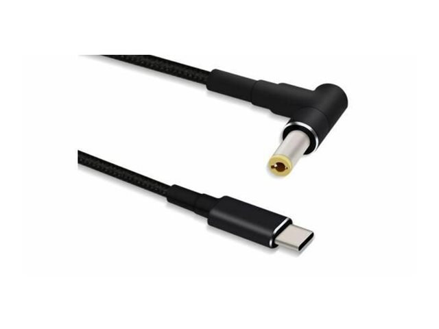 Microconnect - Strømkabel - 24 Pin Usb-C (Han) Lige Til Dc Jackstik 5,5 X 2,5 Mm (Han) Vinklet - 15 V - 5 A - 1.2 M - Sort