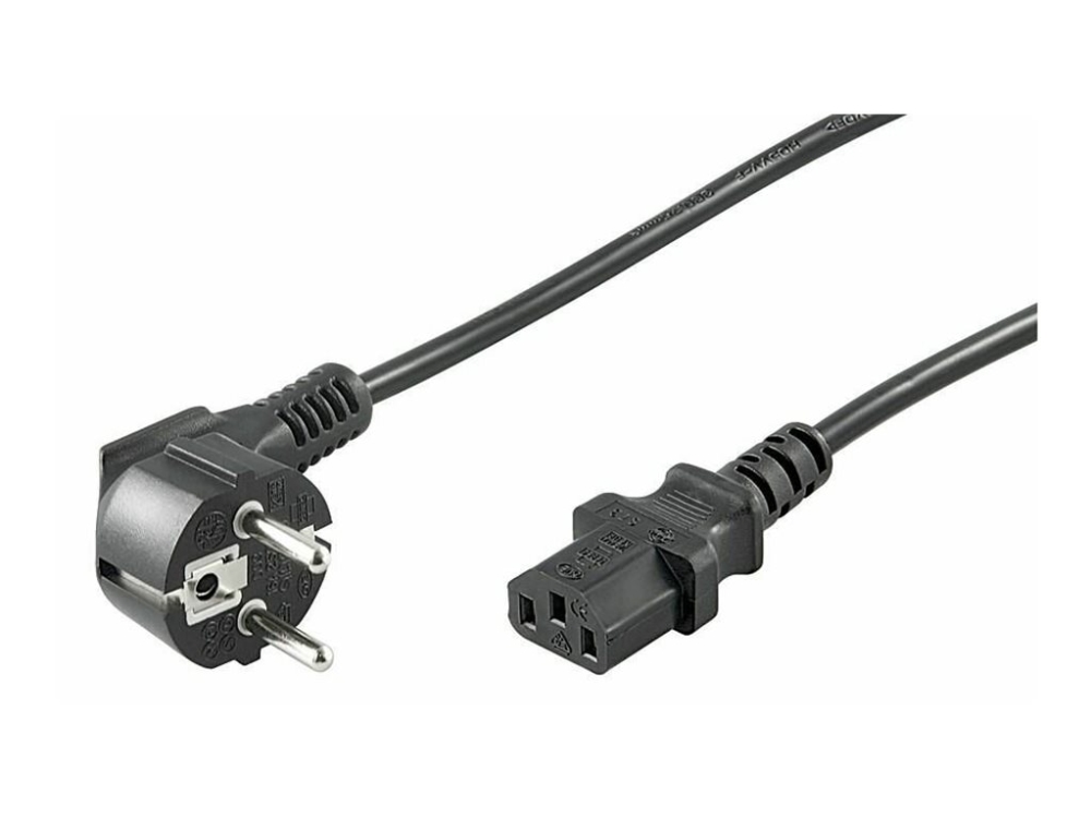 MicroConnect PowerCord - Strømkabel - power IEC 60320 C13 til power CEE 7/7 (han) - 50 cm - 90° stik - sort