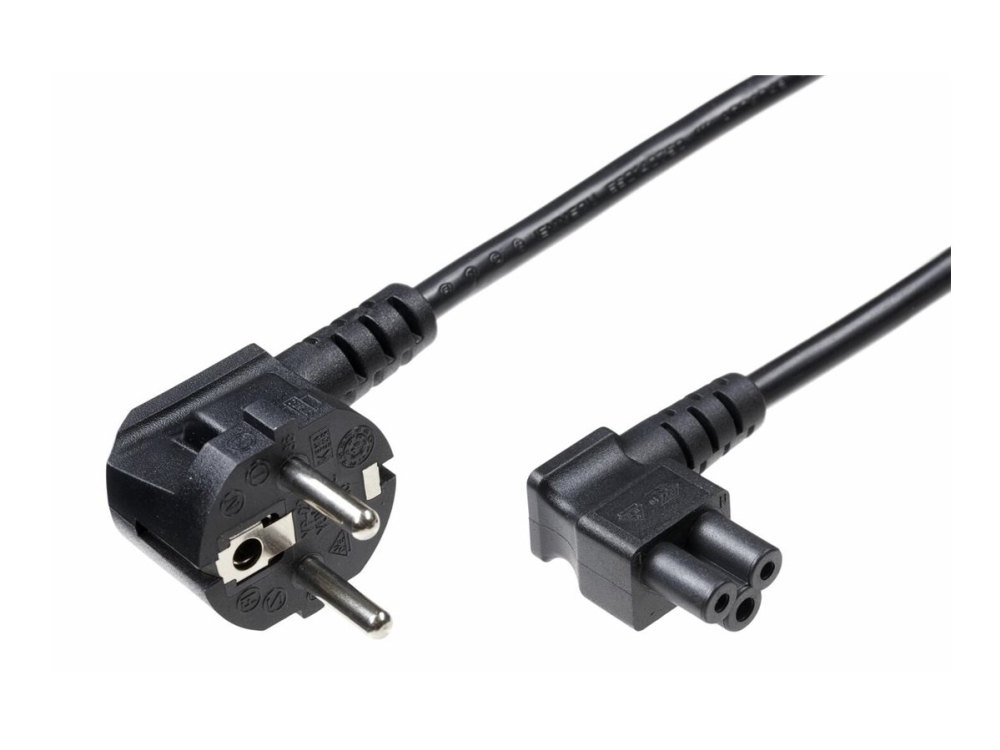 MicroConnect - Strömkabel - IEC 60320 C5 vinklad till power CEE 7/7 (hane) vinklad - 3 m - svart | Datortillbehör - Kablar & adaptrar - Strömkablar | GameStuff