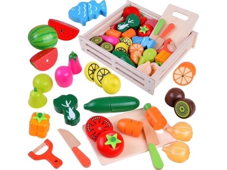 Jokomisiada Frugt- og grøntsagsmagnetkasse i træ ZA4121