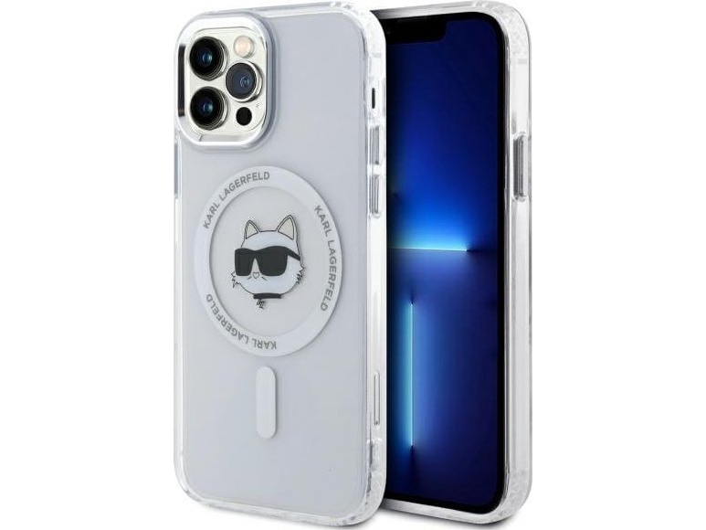 Karl Lagerfeld Iml Metal Choupette Head Magsafe Iphone 12 Cover - Hvid
