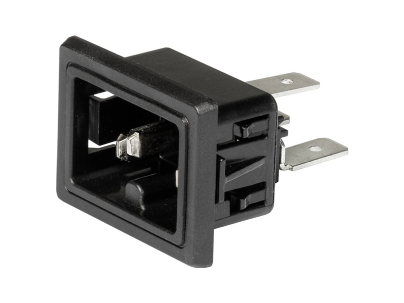 Schurter 3-142-767 Iec-Stik Tilslutning, Lige Samlet Poltal: 3 10 Ma Sort 1 Stk