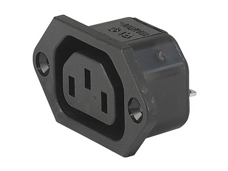 Schurter 6600.3300.21 Iec-Stecker/Stift Gerade, Polzahl Gesamt: 3, 10 Ma, Schwarz (1 Stk.)