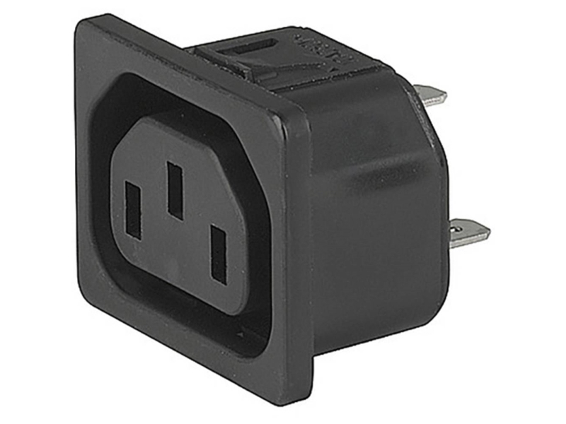 Schurter 3-144-644 Iec-Stik Tilslutning, Lige Samlet Poltal: 3 10 Ma Sort 1 Stk