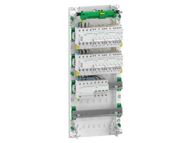 SCHNEIDER ELECTRIC Færdigmonteret Resi9 XP PW gruppetavle, 4 rækker 13M: 1xAFB 1xSPD + 2xRCD + 4xC10A 1PN 3xC16A 3PN + 1xC10A 3PN | N - A | GameStuff