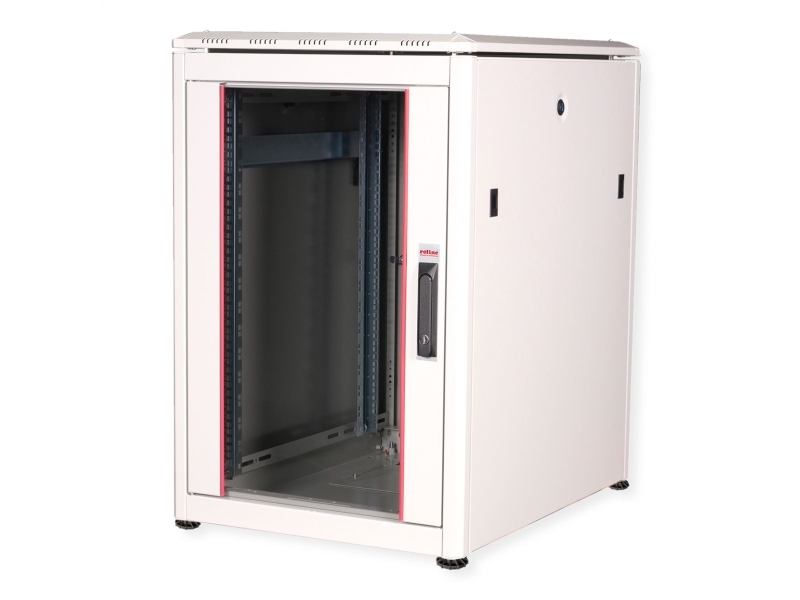 ROLINE 26.21.0048, Fritstående reol, 16U, 600 kg, Rack skinner, Justerbare fødder, 48 kg