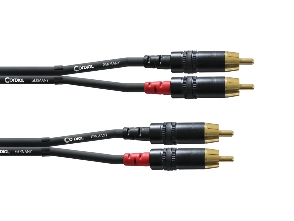 Cordial CFU 0.3 CC, 2 x RCA, Hanstik, 2 x RCA, Hanstik, 0,3 m, Sort