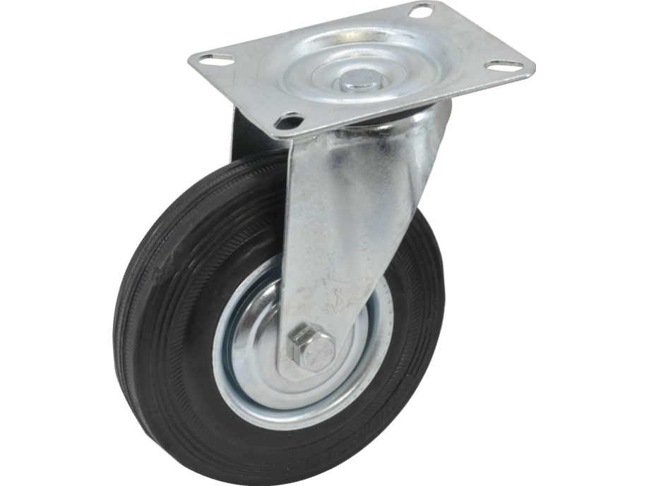 Awtools Awtools Black Drejeligt Gummihjul 200 Mm