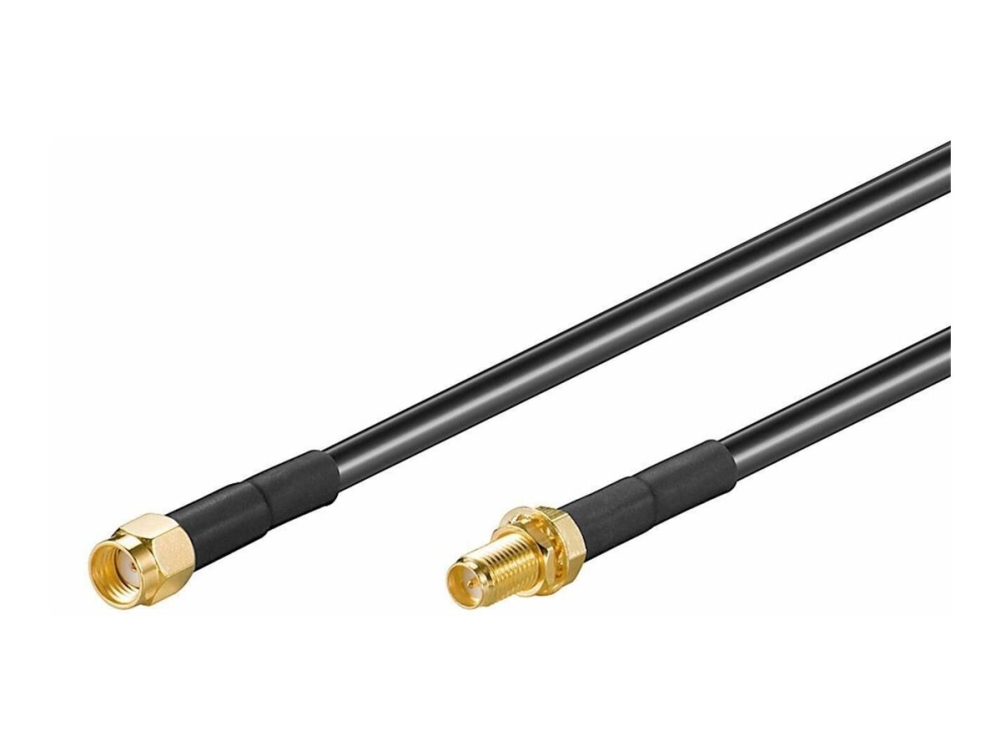 MicroConnect WLAN Extension Cable - Antennförlängningskabel - R-SMA (hane) till R-SMA (hona) - 1 m - svart | Datortillbehör - Kablar & adaptrar - Nätverkskablar | GameStuff