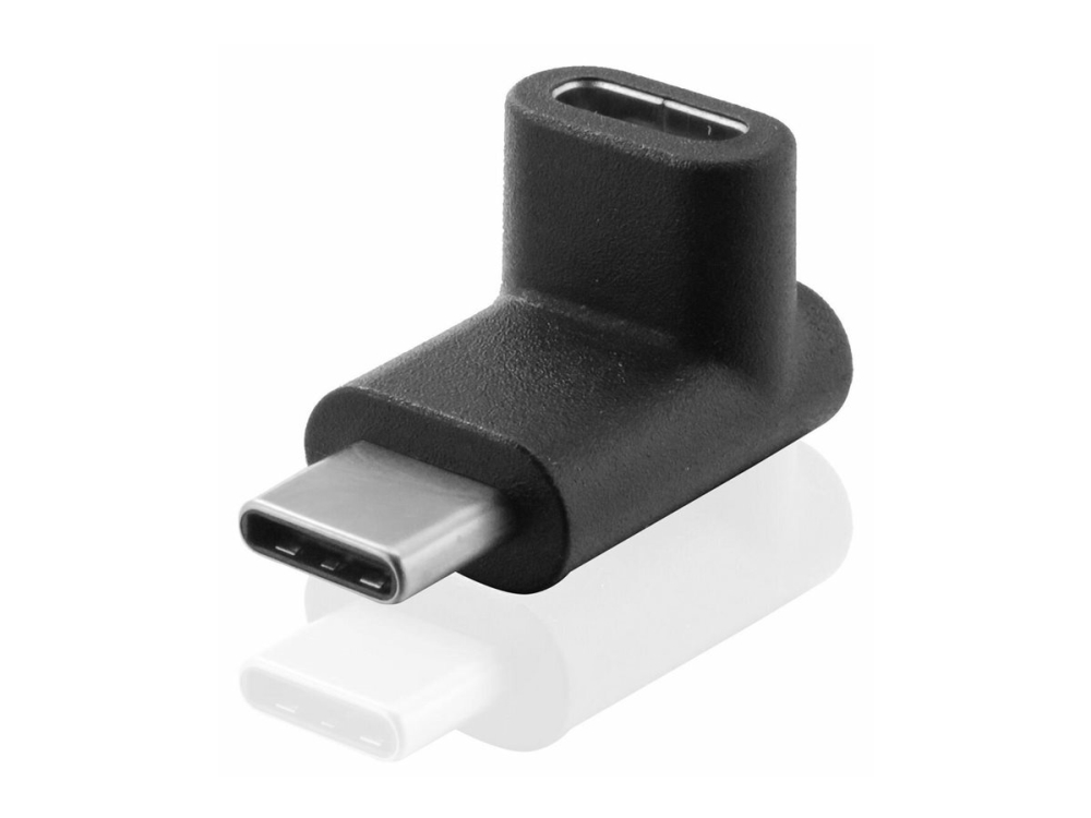 Microconnect - Usb Adapter - 24 Pin Usb-C (Han) Til 24 Pin Usb-C (Hun) - 4K60 Hz Support, Vinklet - Sort