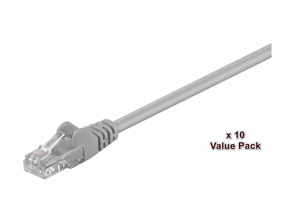 Microconnect Value Pack - Netzwerkkabel - Rj-45 (Stecker) Auf Rj-45 (Stecker) - 2 M - Utp - Cat 5E - Verseilt - Grau (10Er-Pack)
