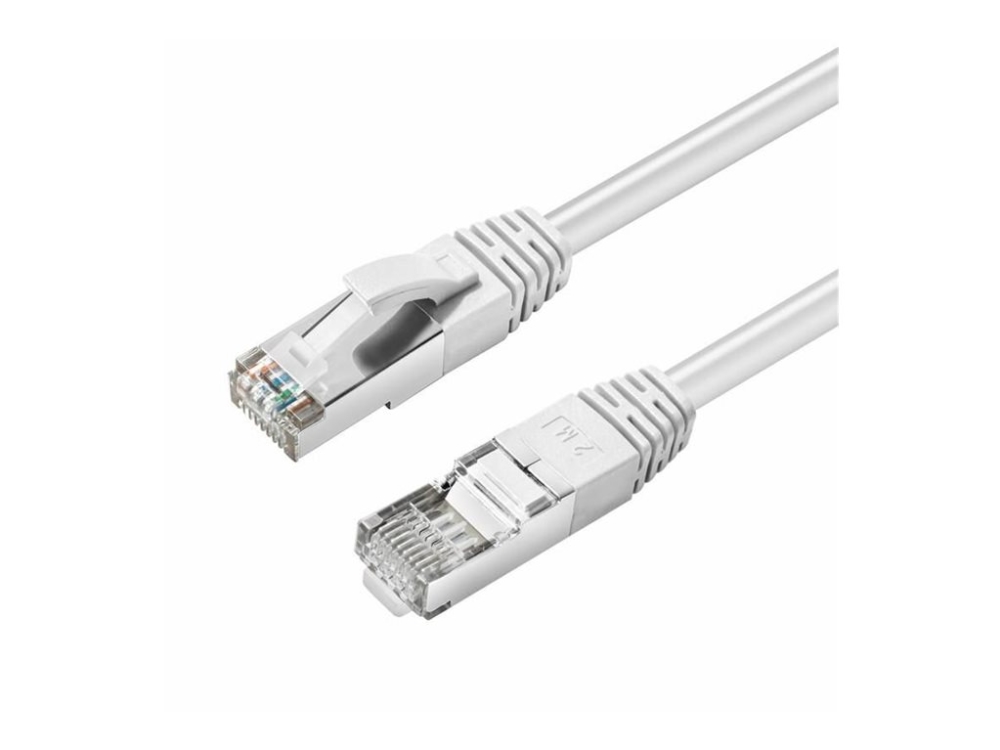 MicroConnect - Patch-kabel - RJ-45 (hane) till RJ-45 (hane) - 50 cm - 6 mm - S/FTP - CAT 6a - halogenfri, inomhus, formpressad, rund, hakfri - vit | Flexibla kablar | GameStuff