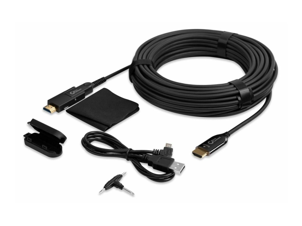 Microconnect Premium - Hdmi-Kabel Med Ethernet-Sæt - Hybrid Kobber/Fibertoptik - Sort - Hybrid Aktivt Optisk Kabel, Dolby Truehd Support, 4K60hz (409
