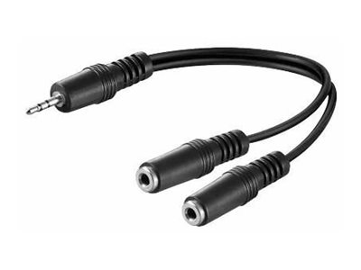 Microconnect Audlr02, 3.5Mm, Stecker, 2 X 2,5Mm, Buchse, 0,2 M, Schwarz