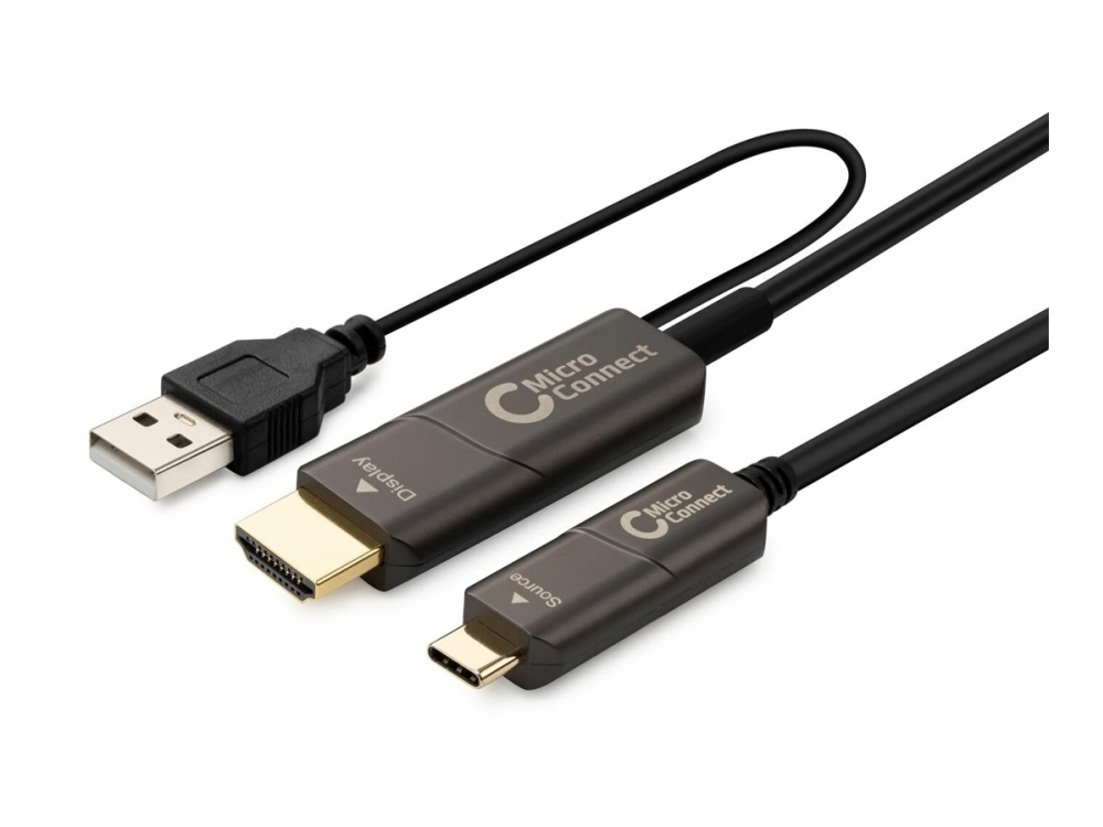 Microconnect Premium - Adapterkabel - 24 Pin Usb-C Han Til Hdmi Han - 15 M - Sort - Active Optical Cable (Aoc), 4K60 Hz Support