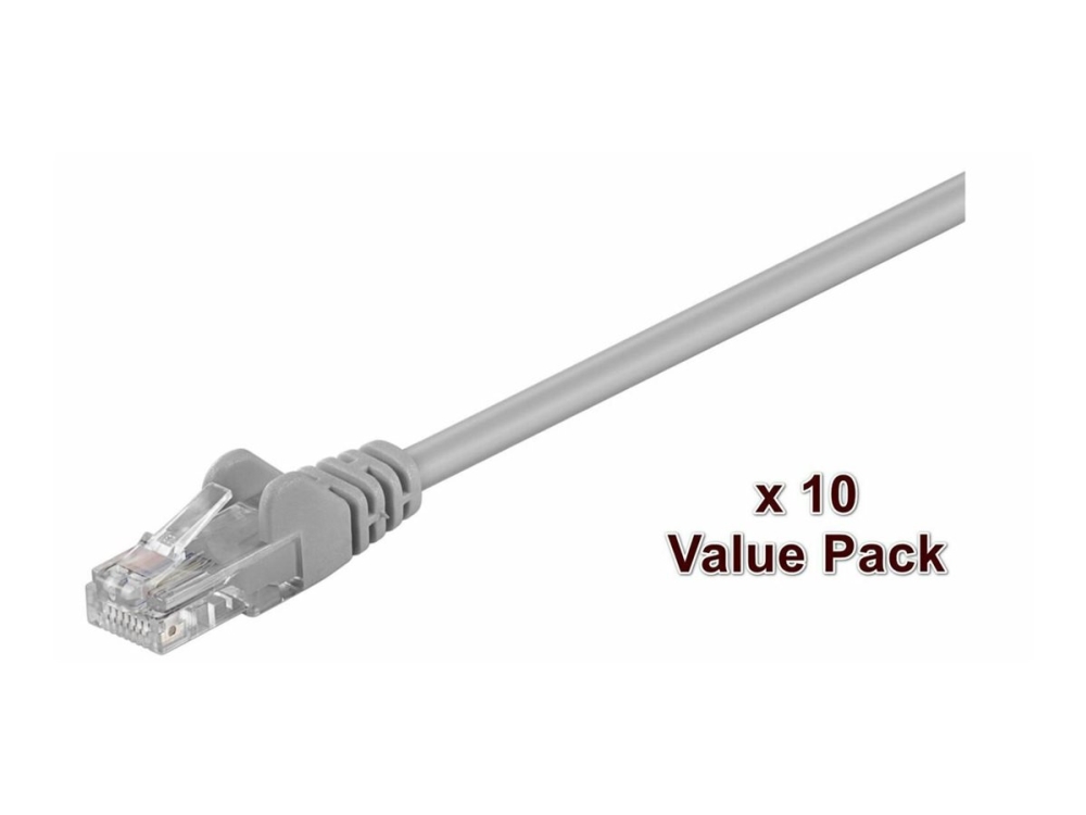 Microconnect Value Pack - Netzwerkkabel - Rj-45 (Stecker) Auf Rj-45 (Stecker) - 50 Cm - Utp - Cat 5E - Verseilt - Grau (10Er-Pack)