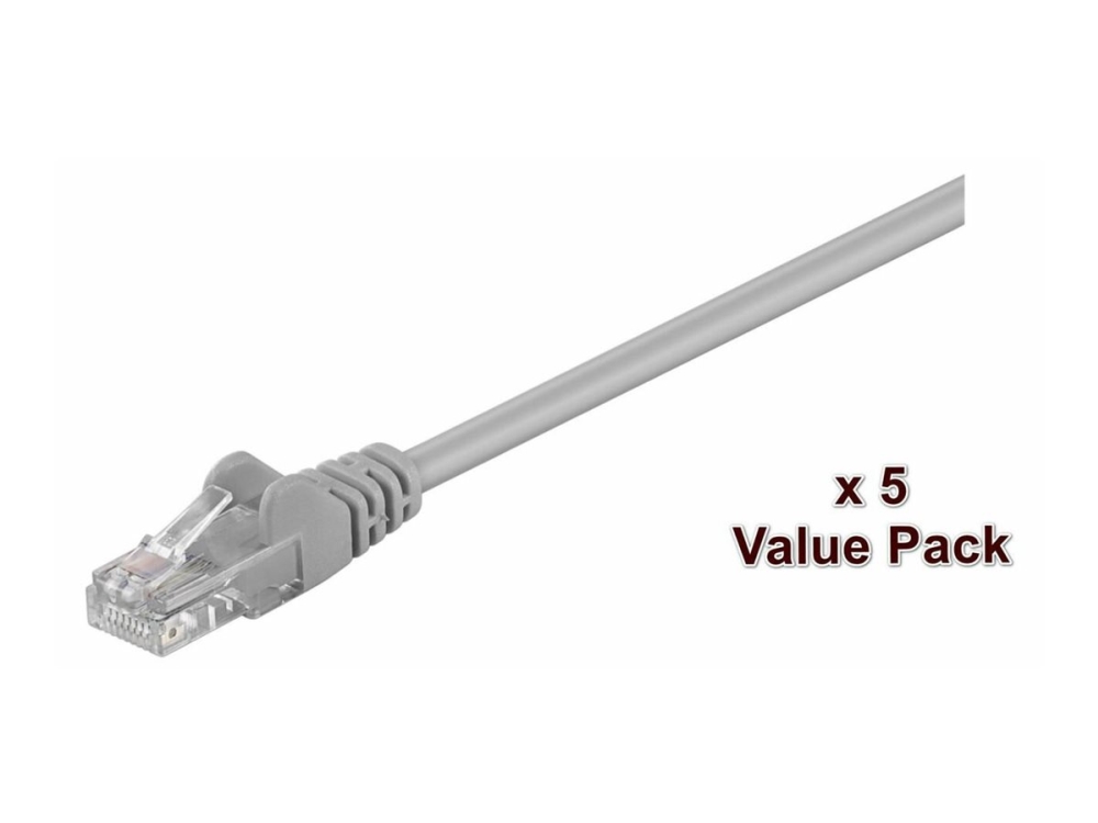 Microconnect Value Pack - Netzwerkkabel - Rj-45 (Stecker) Auf Rj-45 (Stecker) - 15 M - Utp - Cat 5E - Verseilt - Grau (5Er-Pack)
