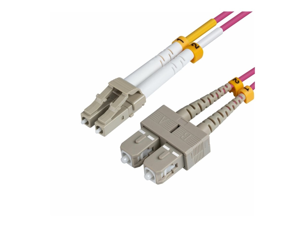 Microconnect - Netzwerkkabel - Lc/Upc Multimode (Stecker) Auf Sc/Upc Multimode (Stecker) - 7 M. - Glasfaser - 50 / 125 My - Om4 - Halogenfrei - Viole